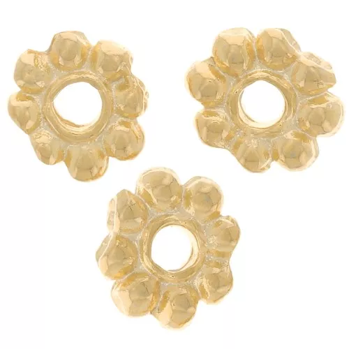 Flor cuenta 6 mm Dorado x10
