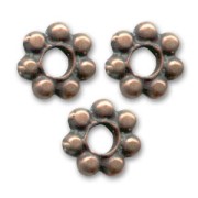 Cuentas rondelle flor 6 mm - Cobre envejecido x10