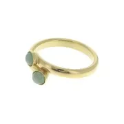 Anillo ajustable doble engastado para cabuchón con base plana 4 mm - Dorado al oro fino x1