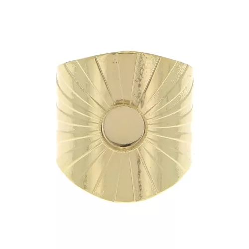 Anillo ancho ajustable engastado para cabuchón con base plana 6 mm - Dorado al oro fino x1