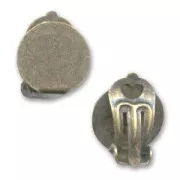 Pendientes clips disco plano 13 mm bronce x2