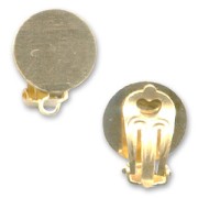 Pendientes clips disco plano 13 mm Dorado con oro finox2