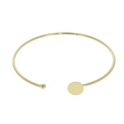 Pulsera fina para cabuchón con base plana 8 mm - Chapado de Oro 3 micras x1
