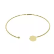 Pulsera fina para cabuchón con base plana 8 mm - Chapado de Oro 3 micras x1