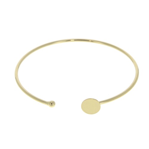 Pulsera fina para cabuchón con base plana 8 mm - Chapado de Oro 3 micras x1