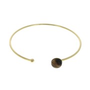Pulsera fina para cabuchón con base plana 8 mm - Chapado de Oro 3 micras x1