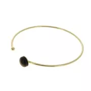 Pulsera fina para cabuchón con base plana 8 mm - Chapado de Oro 3 micras x1