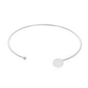Pulsera fina para cabuchón con base plana 8 mm - chapado en plata fina x1|raw }}