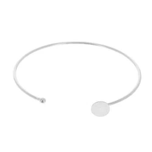 Pulsera fina para cabuchón con base plana 8 mm - chapado en plata fina x1