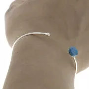 Pulsera fina para cabuchón con base plana 8 mm - chapado en plata fina x1