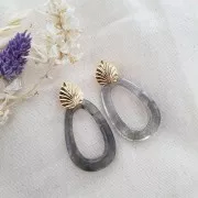 Ganchos pendientes 17,5x15,5 mm con aro abierto - Dorado x2