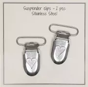 Surtido de 2 clips amovibles Clip para chupete 38 mm - Acero inoxidable