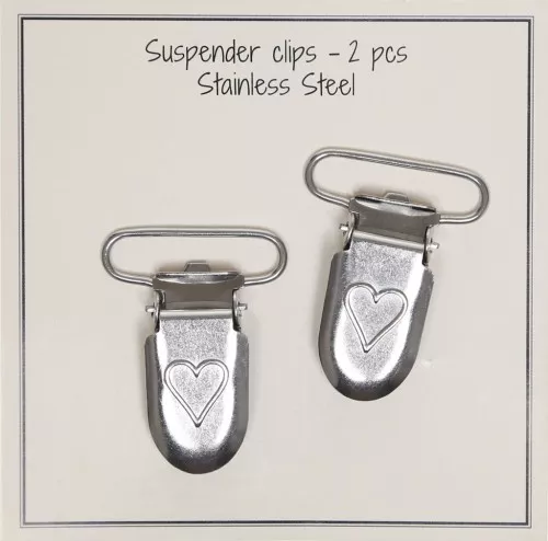 Surtido de 2 clips amovibles Clip para chupete 38 mm - Acero inoxidable