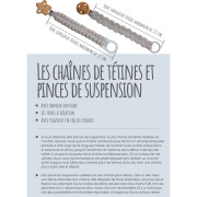 Surtido de 2 clips amovibles Clip para chupete 38 mm - Acero inoxidable