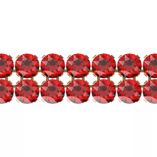 PureCrystal Crystal Mesh 40001 2 filas 5.3 mm Scarlet - Dorado x5cm