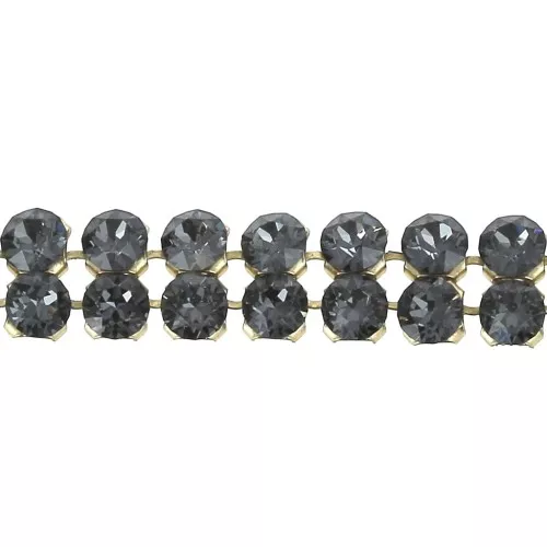 PureCrystal Crystal Mesh 40001 2 filas 5.3 mm Crystal Silver Night - Dorado x5cm