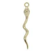 Colgante serpiente con 2 óxido de zirconio 28x3.3 mm Dorado con oro fino x1