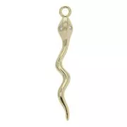 Colgante serpiente con 2 óxido de zirconio 28x3.3 mm Dorado con oro fino x1
