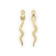 Colgante serpiente con 2 óxido de zirconio 28x3.3 mm Dorado con oro fino x1