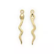 Colgante serpiente con 2 óxido de zirconio 28x3.3 mm Dorado con oro fino x1