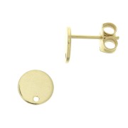 Pendientes disco con agujero 8 mm - Dorado con oro fino x2|raw }}