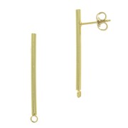 Pendientes barra con anilla cerrada 33x2 mm - Dorado con oro fino x2|raw }}