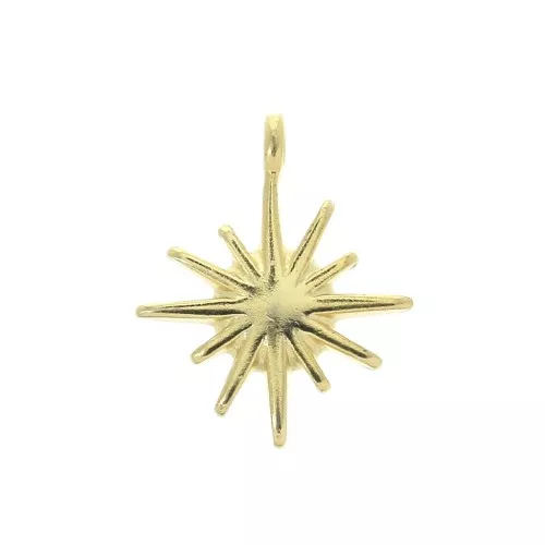 Dije étoile du nord 13x11 mm - Dorado con oro fino x1