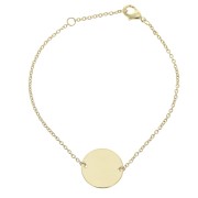 Pulsera fina eslabón Forçat entrepieza redonda 18.5  Chapado de Oro 3 micras x1|raw }}