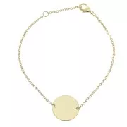 Pulsera fina eslabón Forçat entrepieza redonda 18.5  Chapado de Oro 3 micras x1