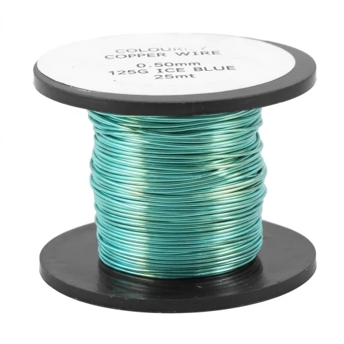 Hilo de cobre 0.50 mm Ice Blue x 25 m