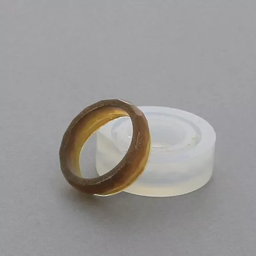 Molde silicona para hacer anillos facetados de resina talla 52 x1