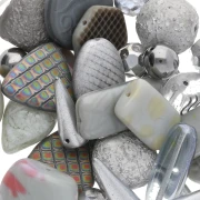 Surtido de cuentas de Boemia Metallic Grey x50g