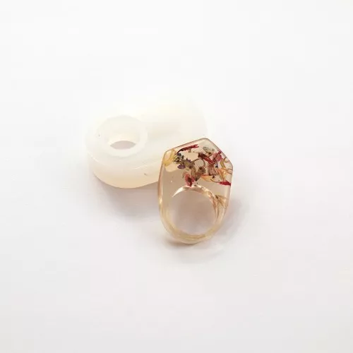 Molde silicona para hacer anillos fancy de resina talla 53 x1