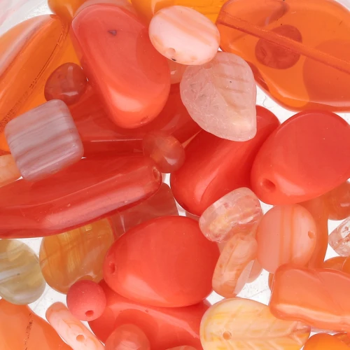 Surtido de cuentas de Boemia naranja x50g
