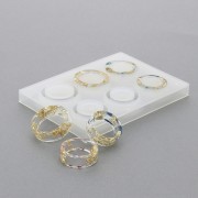 Molde de silicona para hacer 6 anillas anchos de resina x1