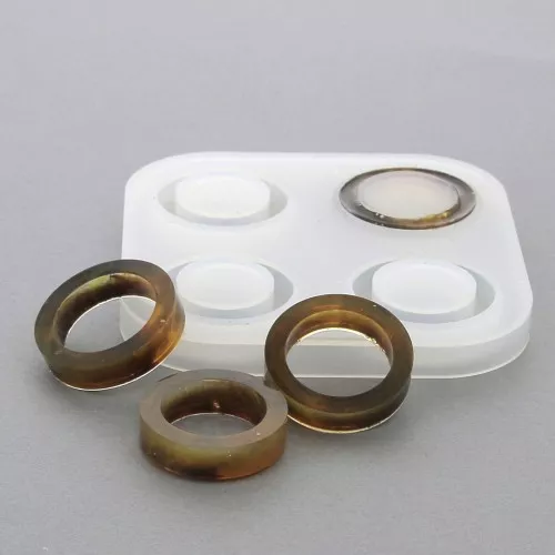 Molde silicona para hacer 4 anillas anchos de resina x1