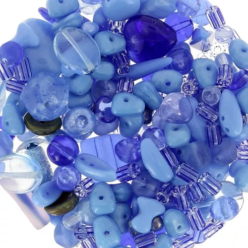 Surtido de cuentas de Boemia sapphire x50g
