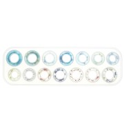 Molde de silicona para hacer 14 anillas lisas y facetadas de resina x1