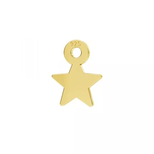 Dije mini estrella 8x7 mm de Plata 925 Dorado al oro fino x1