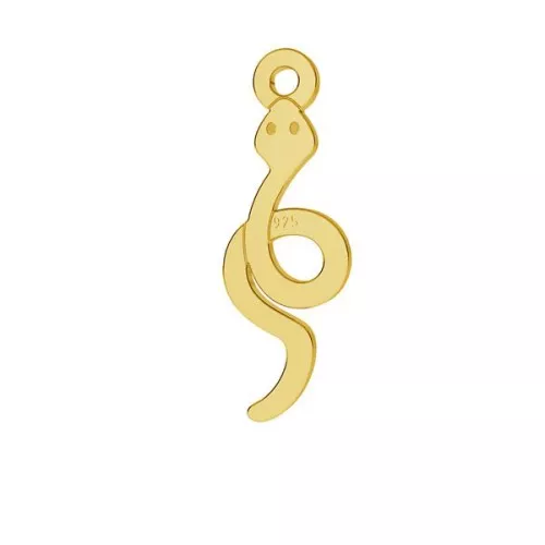 Dije serpiente 16x5.5 mm de Plata 925 Dorado al oro fino x1