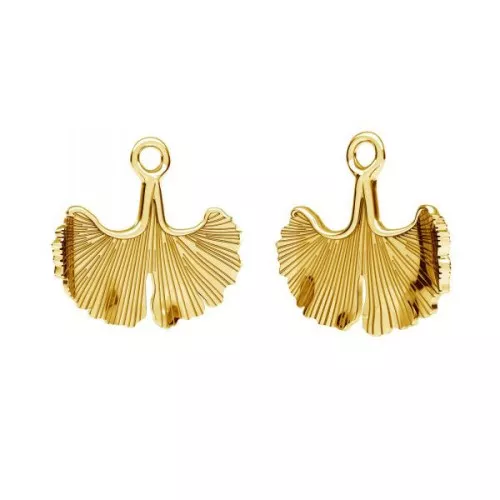 Dije hoja de ginkgo 15.5x15 mm de Plata 925 Dorado al oro fino x1