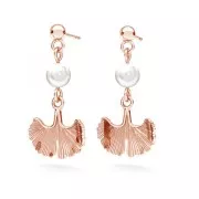 Dije hoja de ginkgo 15.5x15 mm de Plata 925 Dorado al oro fino x1