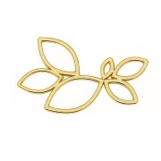 Entrepieza - colgante hojas calados 22x14mm - Plata 925 Dorado al oro fino x1|raw }}