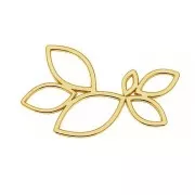 Entrepieza - colgante hojas calados 22x14mm - Plata 925 Dorado al oro fino x1