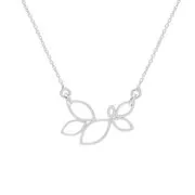 Entrepieza - colgante hojas calados 22x14mm - Plata 925 Dorado al oro fino x1