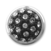 Cierre rosca con strass 12 mm negro/Crystal x1|raw }}