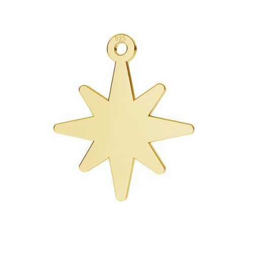 Colgante estrella del norte 16x14 mm - Plata 925 Dorado al oro fino x1