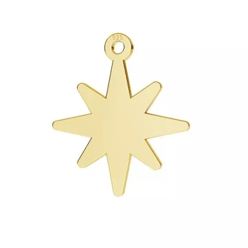 Colgante estrella del norte 16x14 mm - Plata 925 Dorado al oro fino x1