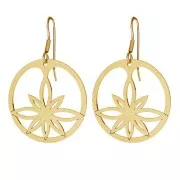 Colgante redondo flor de loto calado 30 mm - Plata 925 x1