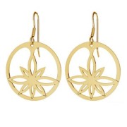 Colgante redondo flor de loto calado 30 mm - Plata 925 Dorado al oro final  x1